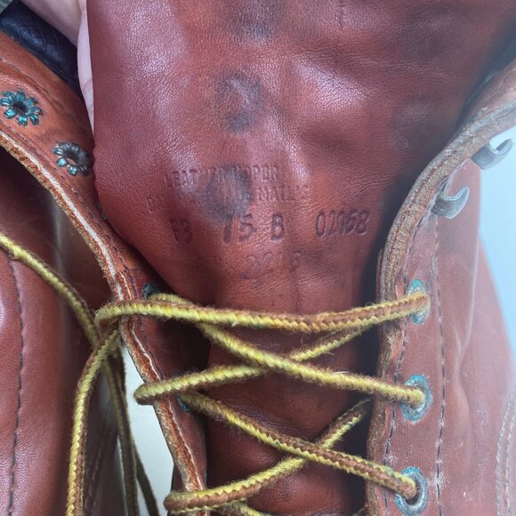 Vtg OXBLOOD STEEL TOE USA  RED WING‎ CHORE WORK BOOTS Men’s Size 15B main image 14